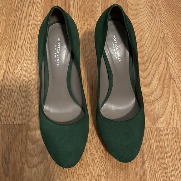 Bottega Veneta Green Suede Pump Heels size 36.5  6.5 - Picture 2 of 6